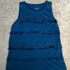 LOFT Blue Cotton Tank Top